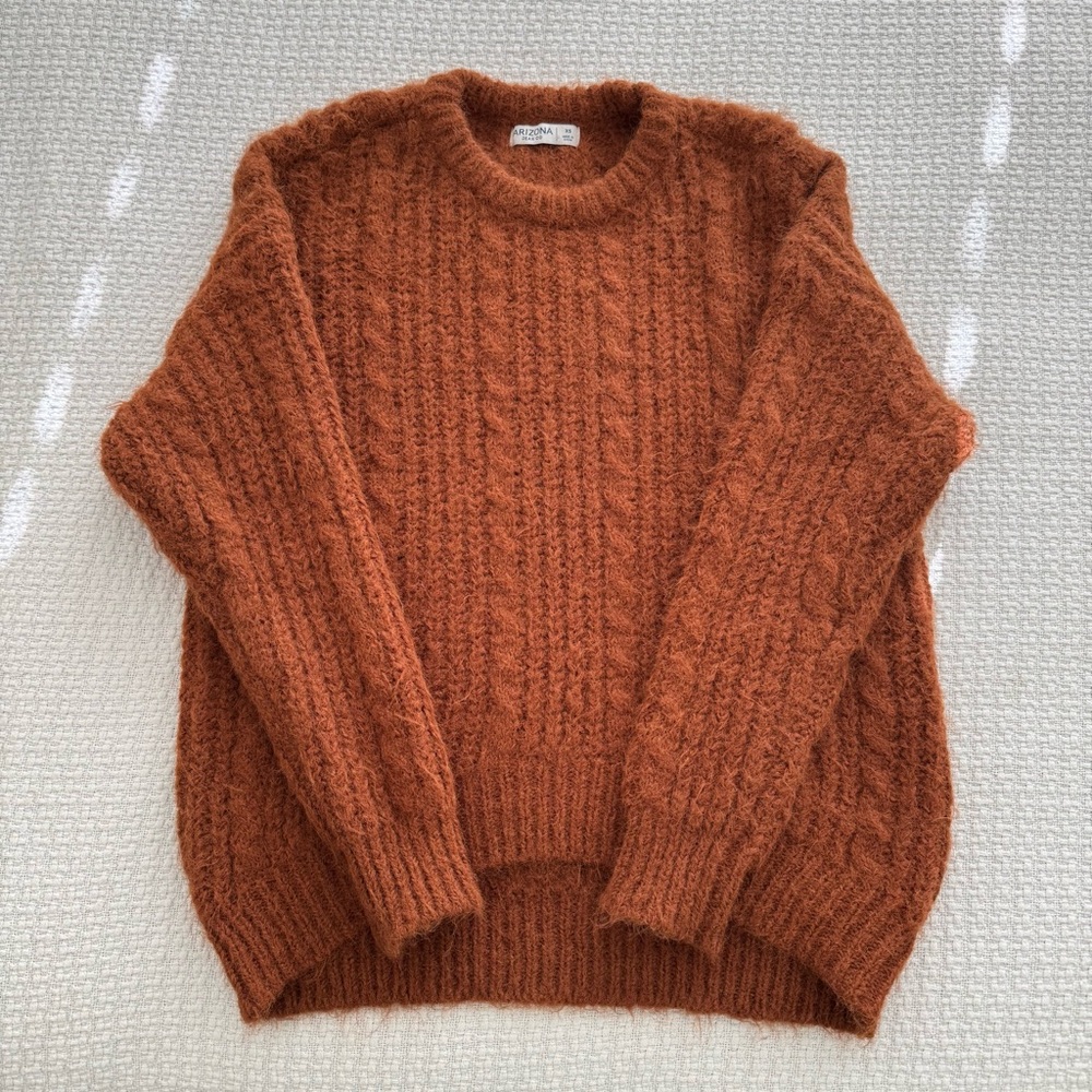 Orange Chunky Knit Pullover Sweater Womens XS Arizona Jean Co